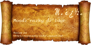 Mosánszky Áldor névjegykártya